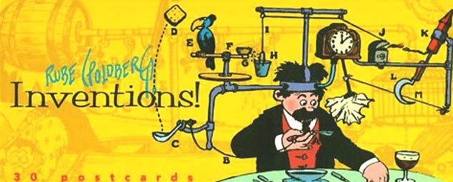 Rube Goldberg postcard book cover