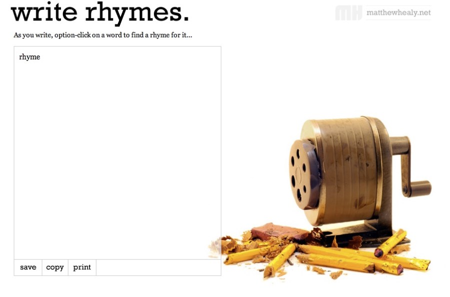 WriteRhymes screenshot